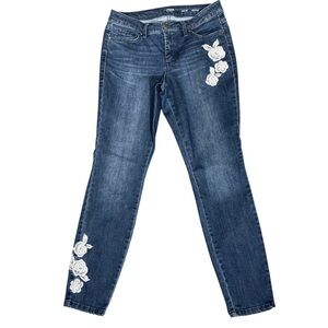 Crown & Ivy Jeans, Skinny, Embroidered Floral Design, Size Women’s 6 Regular